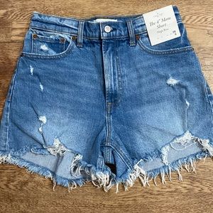 High rise mom jeans short